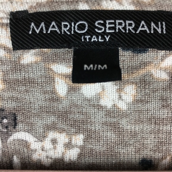 Mario Serrani Italy Women's Long Sleeve Tunic Top Gray Taupe Floral Size M - Picture 2 of 9